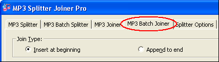 Click tab "MP3 Batch Joiner"